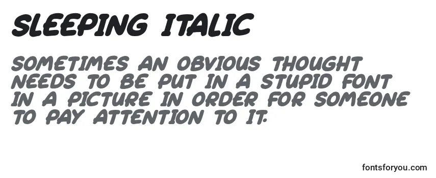 Sleeping Italic (141186) -fontin tarkastelu