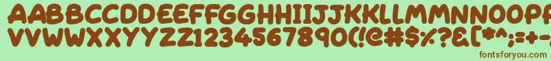 Sleeping Font – Brown Fonts on Green Background