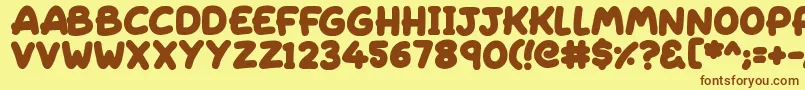 Sleeping Font – Brown Fonts on Yellow Background