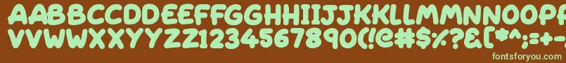 Sleeping Font – Green Fonts on Brown Background