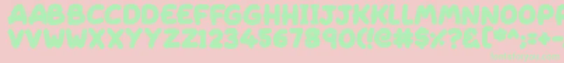 Sleeping Font – Green Fonts on Pink Background