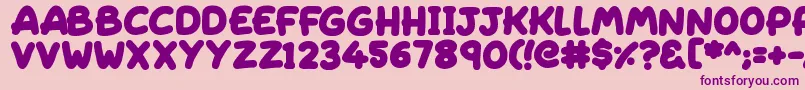 Sleeping Font – Purple Fonts on Pink Background