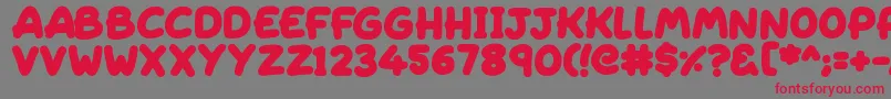 Sleeping Font – Red Fonts on Gray Background