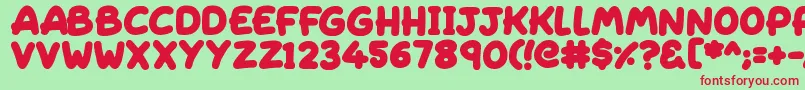 Sleeping Font – Red Fonts on Green Background