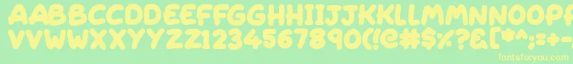 Sleeping Font – Yellow Fonts on Green Background