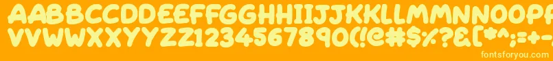 Sleeping-Schriftart – Gelbe Schriften auf orangefarbenem Hintergrund
