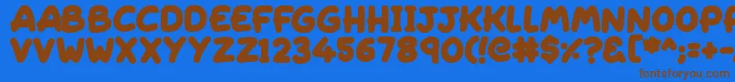 Sleeping Font – Brown Fonts on Blue Background