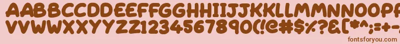 Sleeping Font – Brown Fonts on Pink Background
