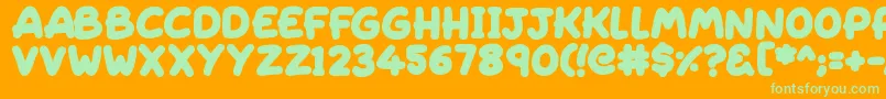 Sleeping-Schriftart – Grüne Schriften auf orangefarbenem Hintergrund