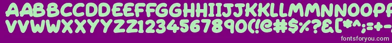 Sleeping Font – Green Fonts on Purple Background