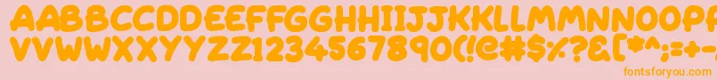 Sleeping-Schriftart – Orangefarbene Schriften auf rosa Hintergrund