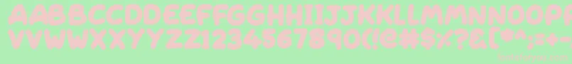 Sleeping Font – Pink Fonts on Green Background