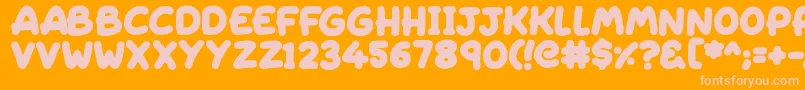 Sleeping-Schriftart – Rosa Schriften auf orangefarbenem Hintergrund