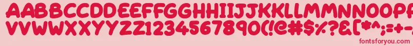 Sleeping Font – Red Fonts on Pink Background