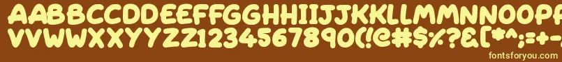 Sleeping Font – Yellow Fonts on Brown Background
