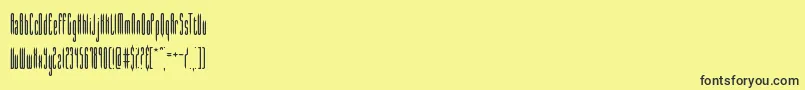 Czcionka slender – czarne czcionki na żółtym tle