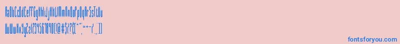 フォントslender – ピンクの背景に青い文字