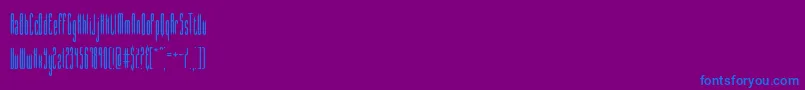 フォントslender – 紫色の背景に青い文字