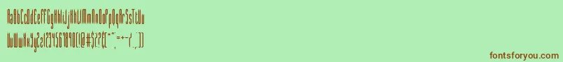 フォントslender – 緑の背景に茶色のフォント