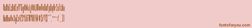 フォントslender – ピンクの背景に茶色のフォント