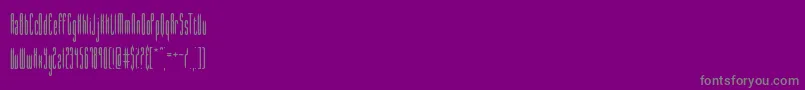 slender-fontti – harmaat kirjasimet violetilla taustalla