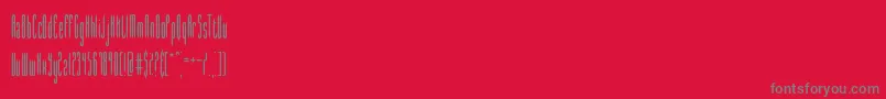 slender-fontti – harmaat kirjasimet punaisella taustalla