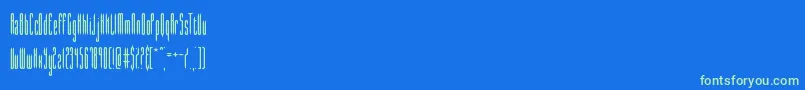 slender Font – Green Fonts on Blue Background