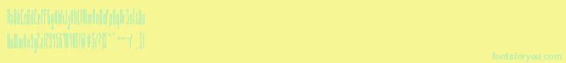 フォントslender – 黄色い背景に緑の文字