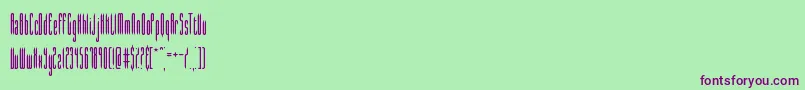 フォントslender – 緑の背景に紫のフォント