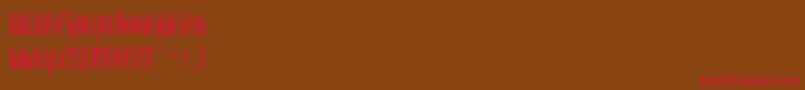 Czcionka slender – czerwone czcionki na brązowym tle