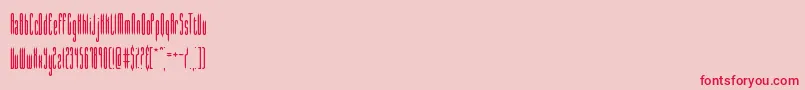 Czcionka slender – czerwone czcionki na różowym tle