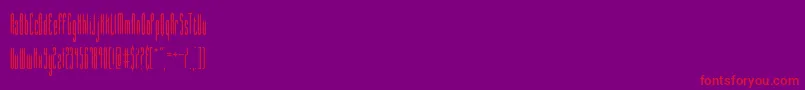 フォントslender – 紫の背景に赤い文字