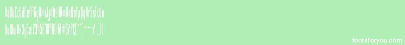 Fonte slender – fontes brancas em um fundo verde