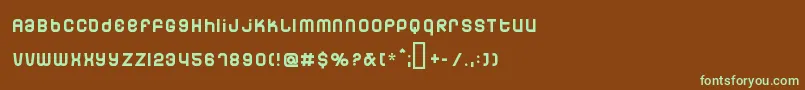 Czcionka Dunebug – zielone czcionki na brązowym tle
