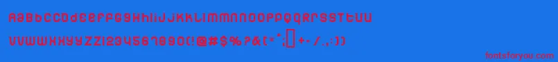 Dunebug Font – Red Fonts on Blue Background