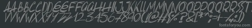 fuente Slenderscratch Italic – Fuentes Grises Sobre Fondo Negro