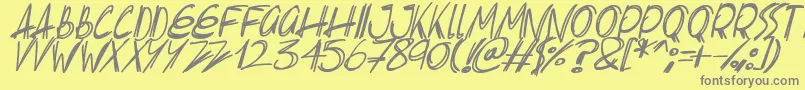 fuente Slenderscratch Italic – Fuentes Grises Sobre Fondo Amarillo