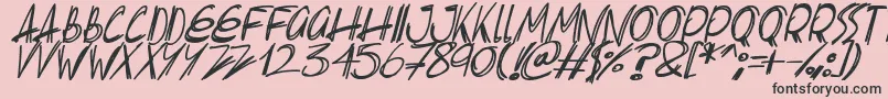 Slenderscratch Italic Font – Black Fonts on Pink Background