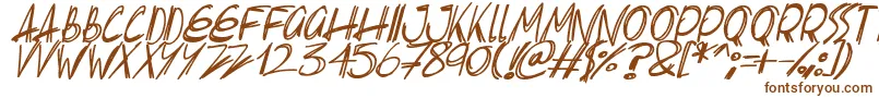 Slenderscratch Italic-fontti – ruskeat fontit valkoisella taustalla