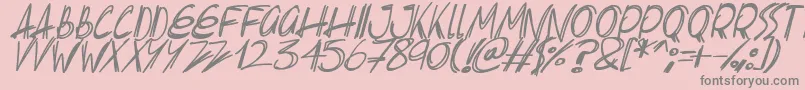 Slenderscratch Italic Font – Gray Fonts on Pink Background