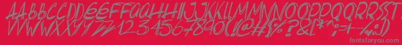 fuente Slenderscratch Italic – Fuentes Grises Sobre Fondo Rojo