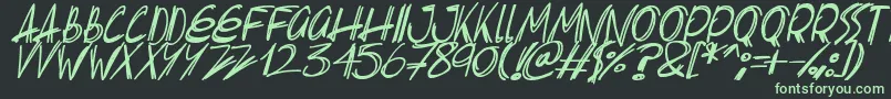 Slenderscratch Italic Font – Green Fonts on Black Background