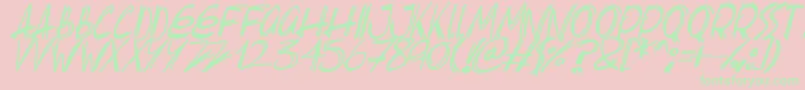 Slenderscratch Italic-Schriftart – Grüne Schriften auf rosa Hintergrund