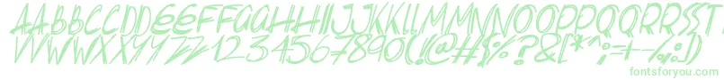 fuente Slenderscratch Italic – Fuentes Verdes Sobre Fondo Blanco