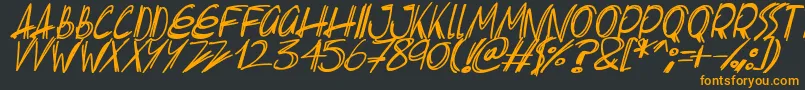 Slenderscratch Italic Font – Orange Fonts on Black Background