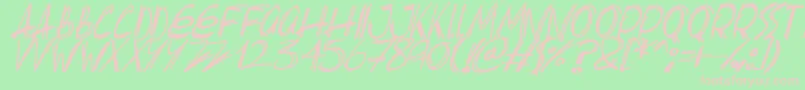 Slenderscratch Italic Font – Pink Fonts on Green Background