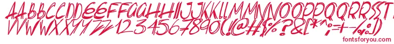 Czcionka Slenderscratch Italic – czerwone czcionki