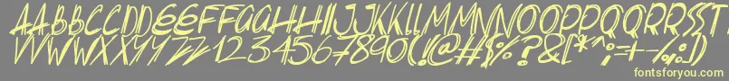 Slenderscratch Italic Font – Yellow Fonts on Gray Background