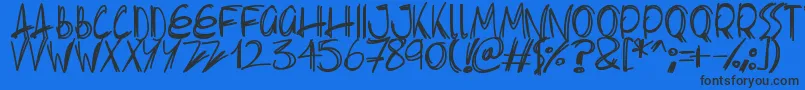 Шрифт Slenderscratch – чёрные шрифты на синем фоне