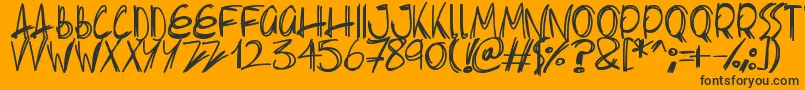 Slenderscratch Font – Black Fonts on Orange Background